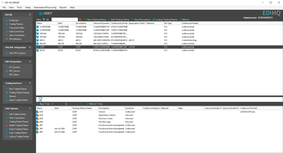 screenshot of 1 EDI Source